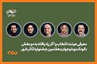 معرفی هیئت انتخاب و آثار راه یافته کودک و نوجوان جشنواره تئاتر «شهر»