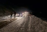 آغاز بارش برف در جاده کرج کندوان