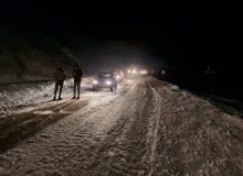 آغاز بارش برف در جاده کرج کندوان