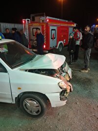 تصادف زنجیره‌ای ۶ خودرو