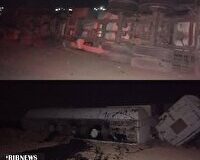 واژگونی تانکر ۲۵ هزار لیتری مازوت در محور قروه–بیجار