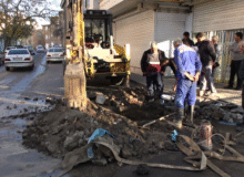 رفع فوری شکستگی خط انتقال آب خیابان آزاد همدانی