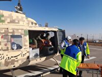 زنجان؛ انتقال هوایی بیمار ۶۰ ساله دو تپهای با علائم سکته مغزی به مرکز درمانی