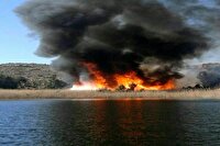 مهار آتش‌سوزی در پناهگاه حیات‌وحش تالاب کانی‌برازان