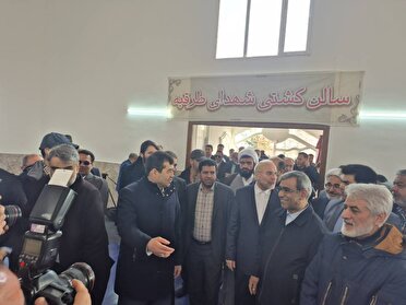 افتتاح خانه کشتی شهر طرقبه با حضور رئیس مجلس و وزیر ورزش و جوانان